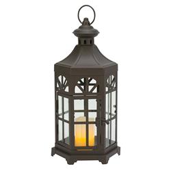 13.5 In. Rustic Lantern Candle Holder, Brown