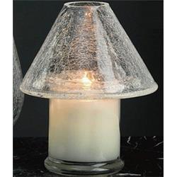 G300cl Clear Crackle Glass Jar Shade Candle Holder