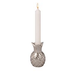 H139n 0.5 In. Silver Pineapple Candle Holder - Pack Of 2