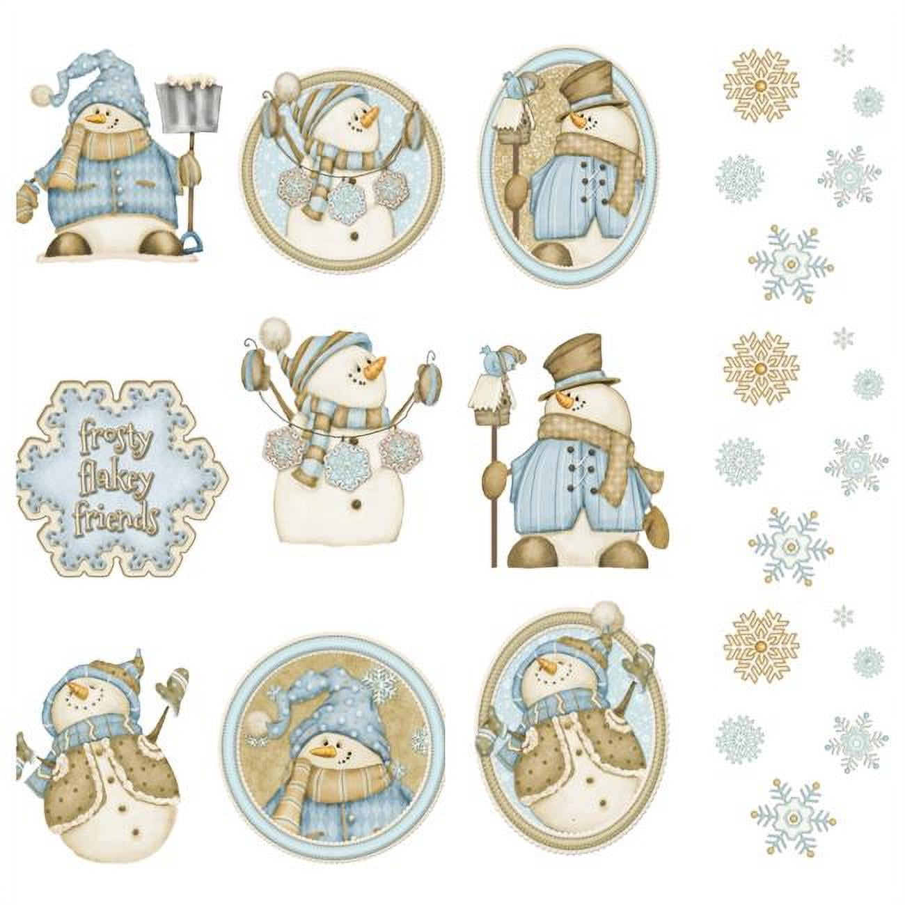 10022 Happy Snowmen Applique Wall Decal Stickers, Super Jumbo