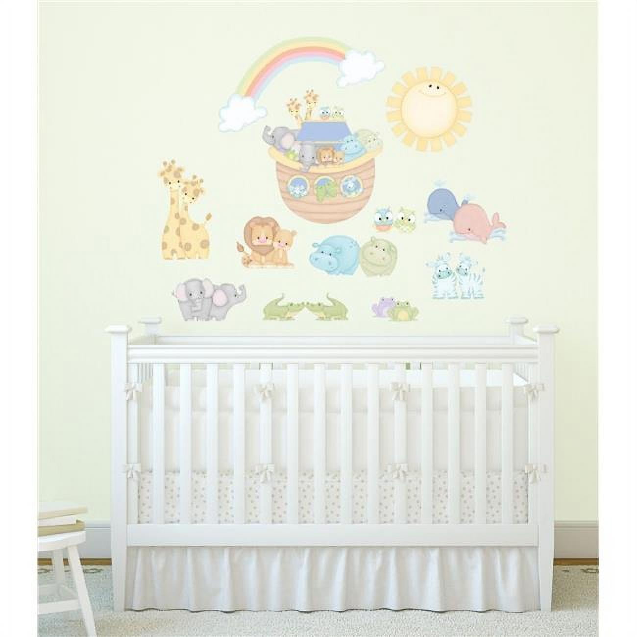 10024 Noahs Pastel Pairs Applique Wall Decal Stickers, Blue - Super Jumbo
