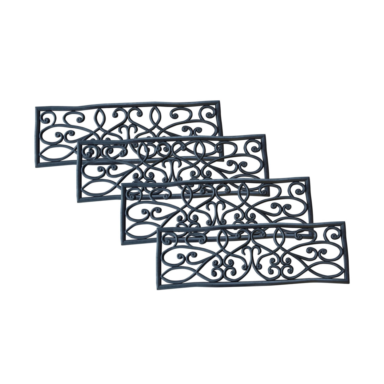 Stm9304pk Rubber Scrollwork Stair Tread, Pack Of 4