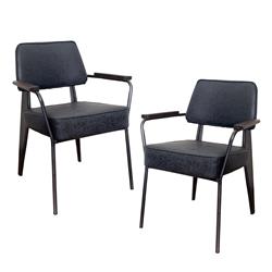 Fdchair2pcb Fauteuil Direction Accent Chair Set, Black - 2 Piece