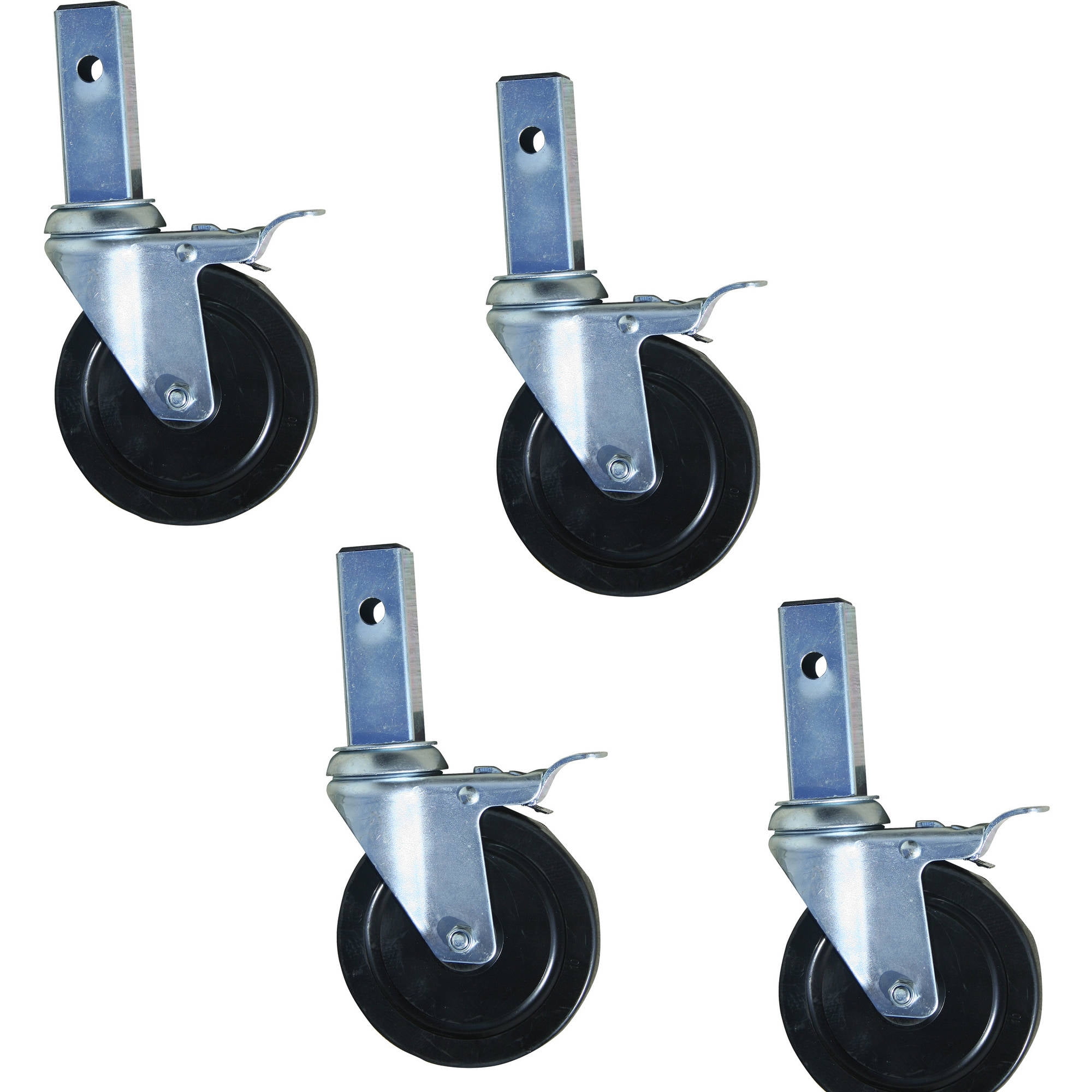 Gssi-c54p Heavy Duty 5 In. Hard Rubber Locking Caster, Set Of 4