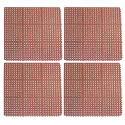 Buffalo Tools Rdrmti334 3 X 3 Ft. Red Interlocking Rubber Mats - Pack Of 4