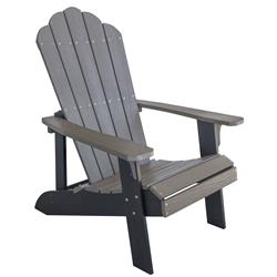 Buffalo Tools Adchair1 Simulated Wood Outdoor Two Tone Adirondack Chair, Driftwood Brown With Black Accents - 38.5 X 29.5 X 35 In.