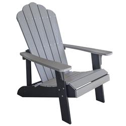 Buffalo Tools Adchair2 Simulated Wood Outdoor Two Tone Adirondack Chair, Gray With Black Accents - 38.5 X 29.5 X 35 In.
