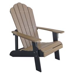 Buffalo Tools Adchair3 Simulated Wood Outdoor Two Tone Adirondack Chair, Tan With Black Accents - 38.5 X 29.5 X 35 In.