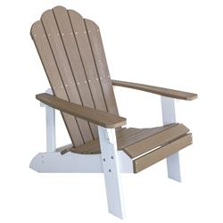 Buffalo Tools Adchair4 Simulated Wood Outdoor Two Tone Adirondack Chair, Tan With White Accents - 38.5 X 29.5 X 35 In.