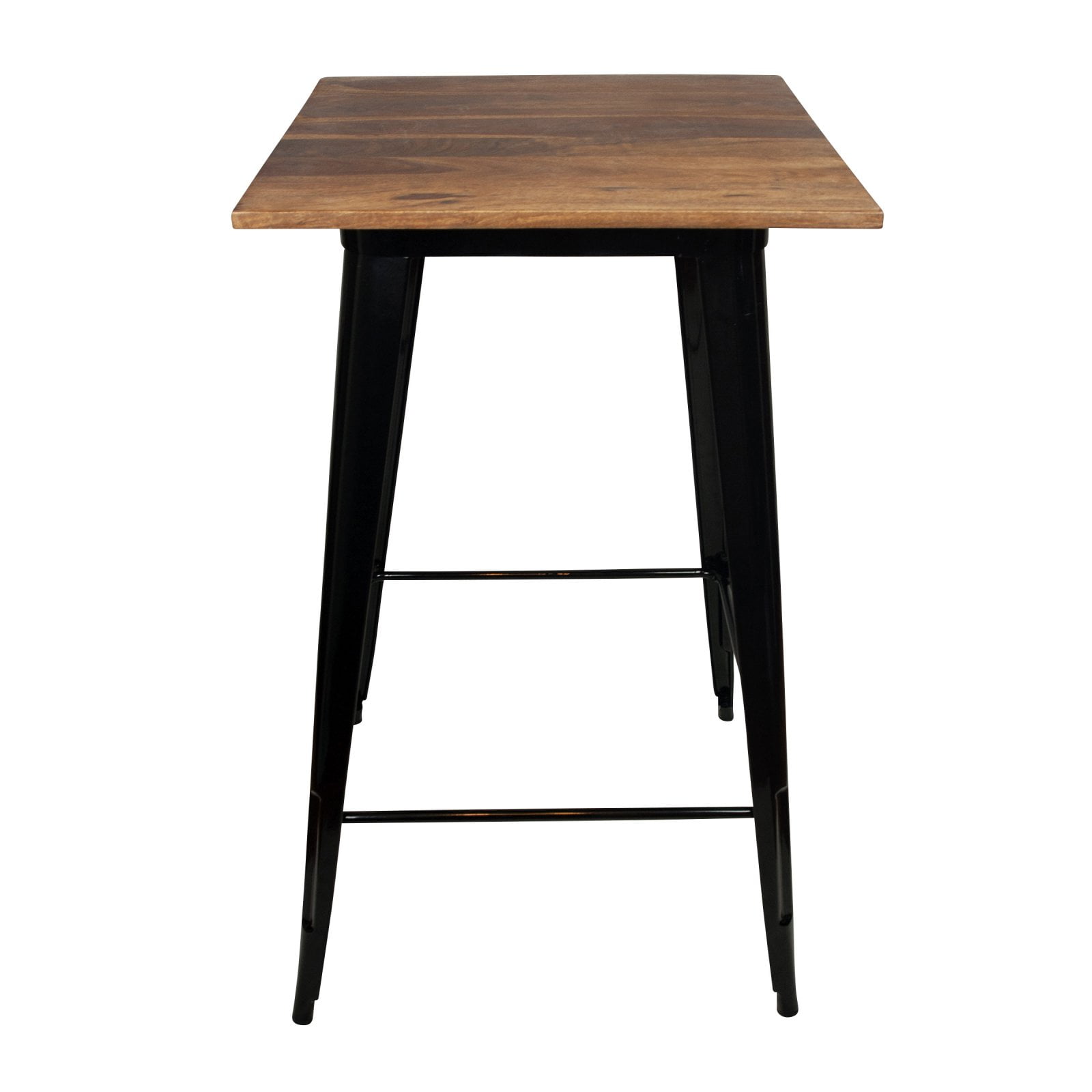 Swpubtb 24 X 24 In. Pub-height Black Table With Rosewood Top & Metal Legs, Seats 2 To 4