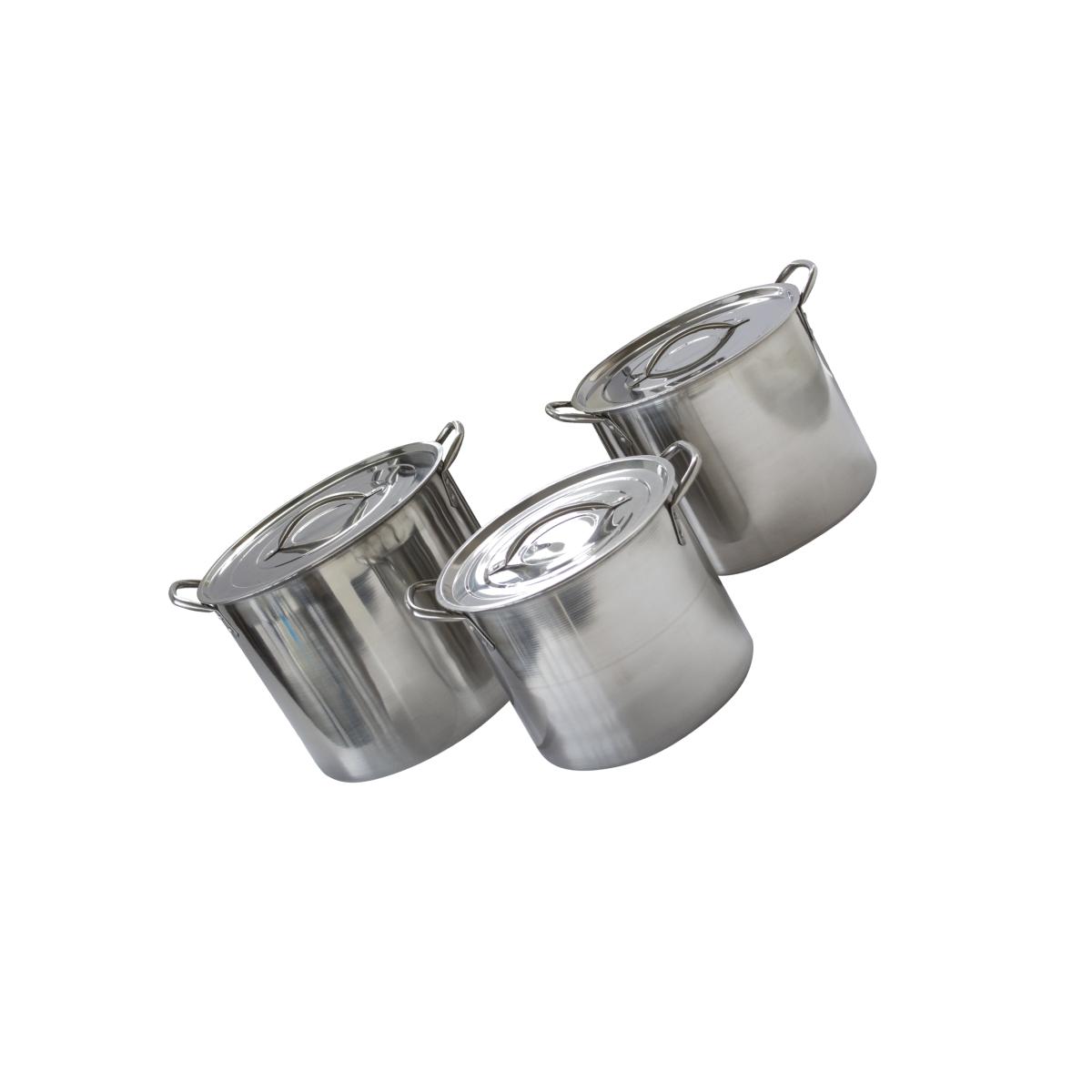 Picture of AmeriHome STP3 Stainless Steel Stock Pot Set, Silver - 6 Piece