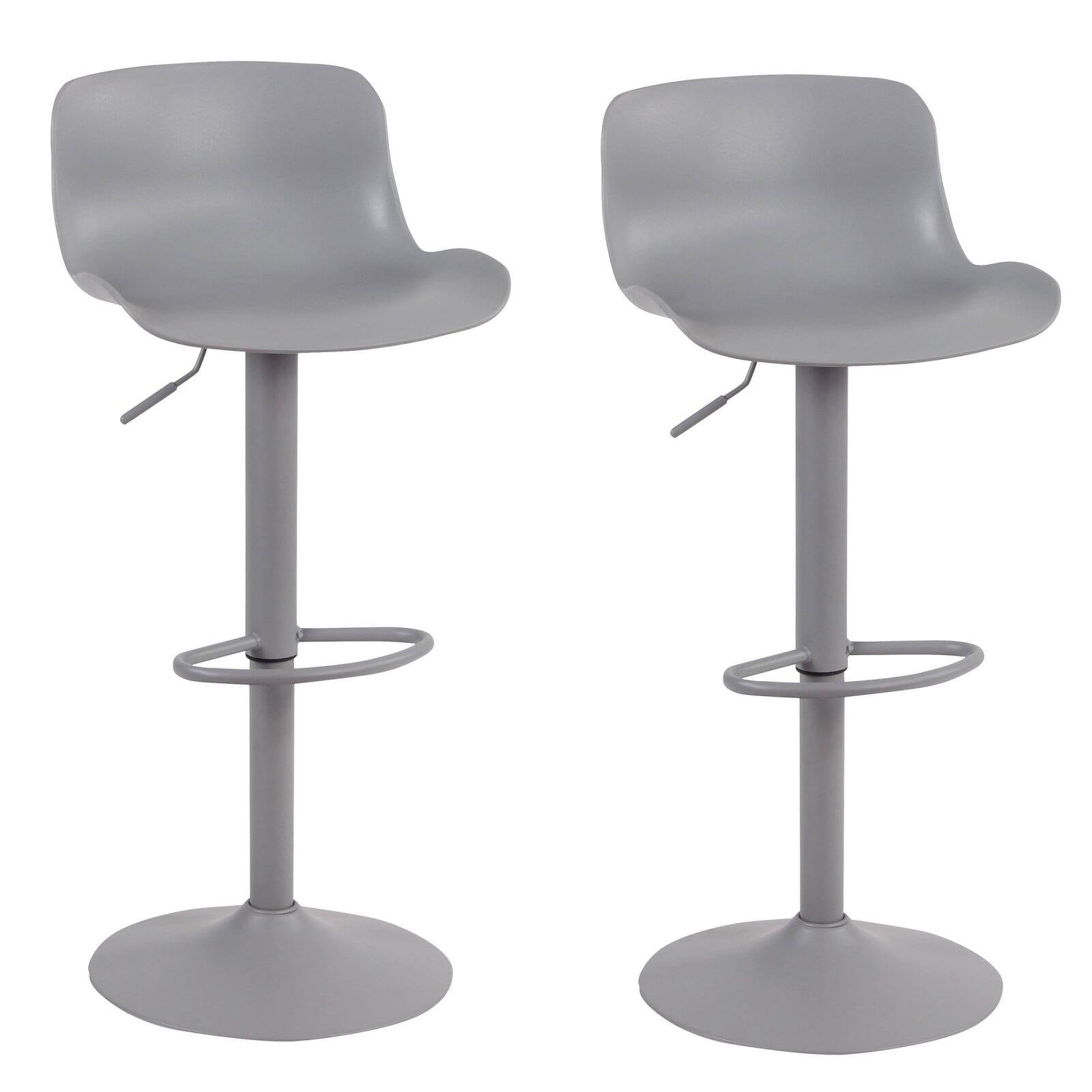 Bs199gset Adjustable Height Solid Color Monochromatic Bar Stool Set - Gray