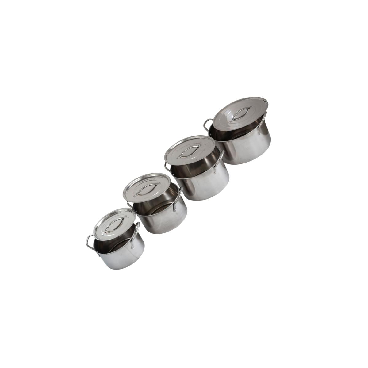 Picture of AmeriHome SSTP4 Stainless Steel Stock Pot Set, Silver - 8 Piece