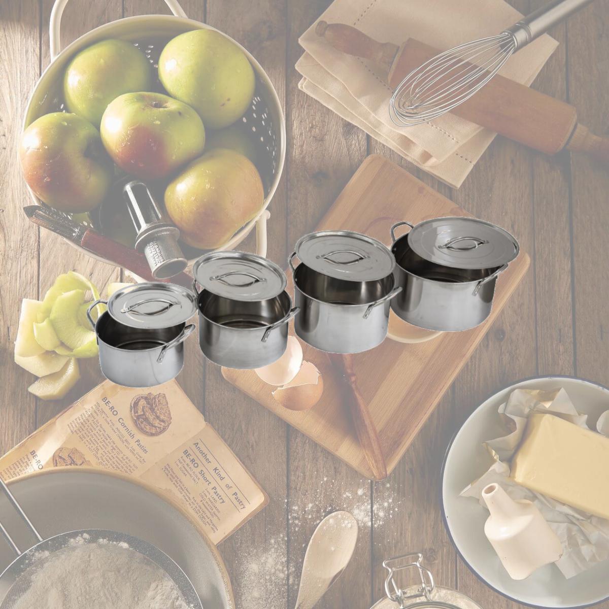 Picture of AmeriHome SSTP4 Stainless Steel Stock Pot Set, Silver - 8 Piece