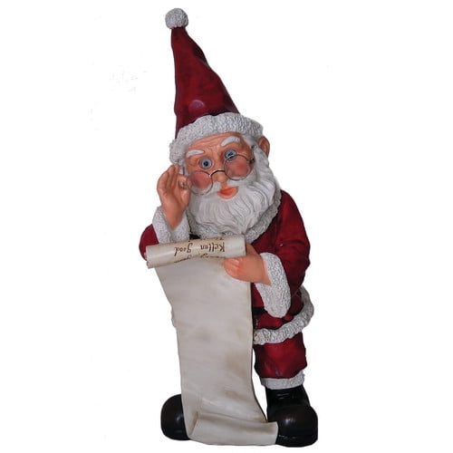 Mcd80074 Garrold Santa With Christmas List Resin Statue