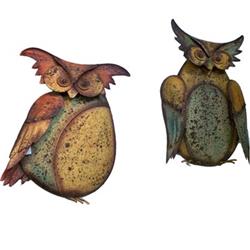 Mro 11 In. Rusted Owls - 2 Piece