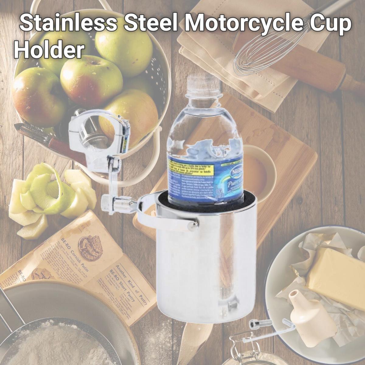 Picture of Diamond Plate Stainless Steel Motorcycle Cup Holder