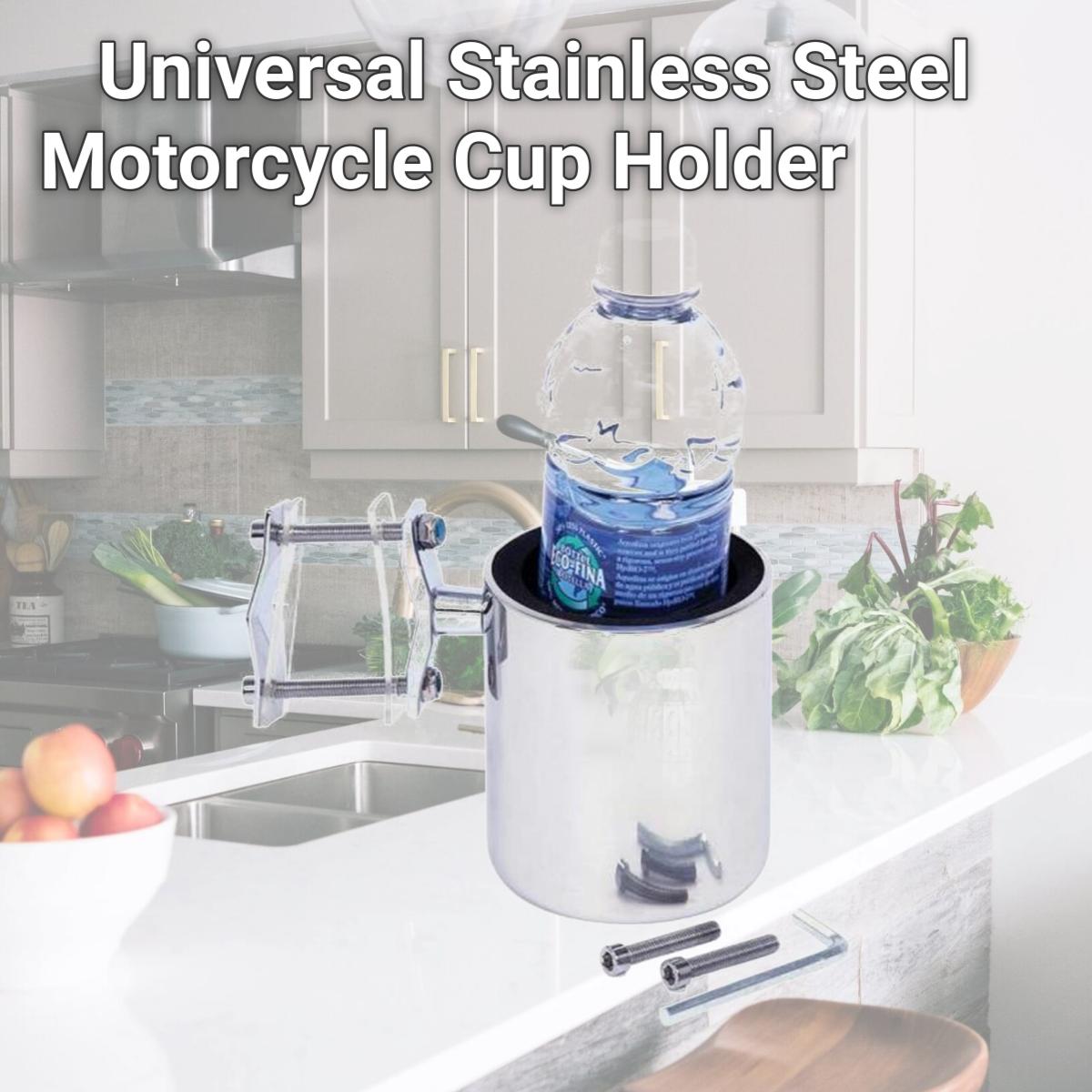 Picture of Diamond Plate GFCUPUNV Diamond Plate Universal Stainless Steel Motorcycle Cup Holder