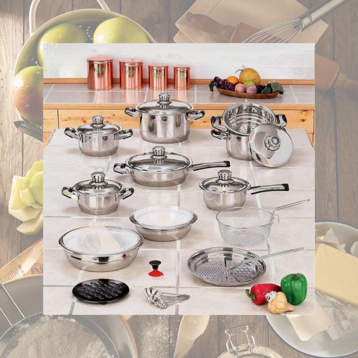 Picture of 28pc 12-element High-quality  Heavy-gauge Stainless Steel Cookware Set