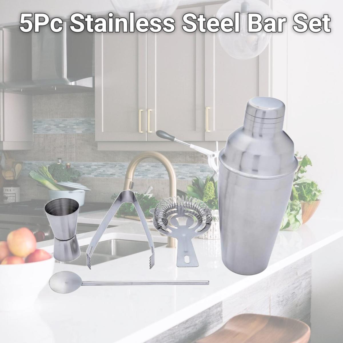 Picture of Wyndham House 5Pc Stainless Steel Bar Set