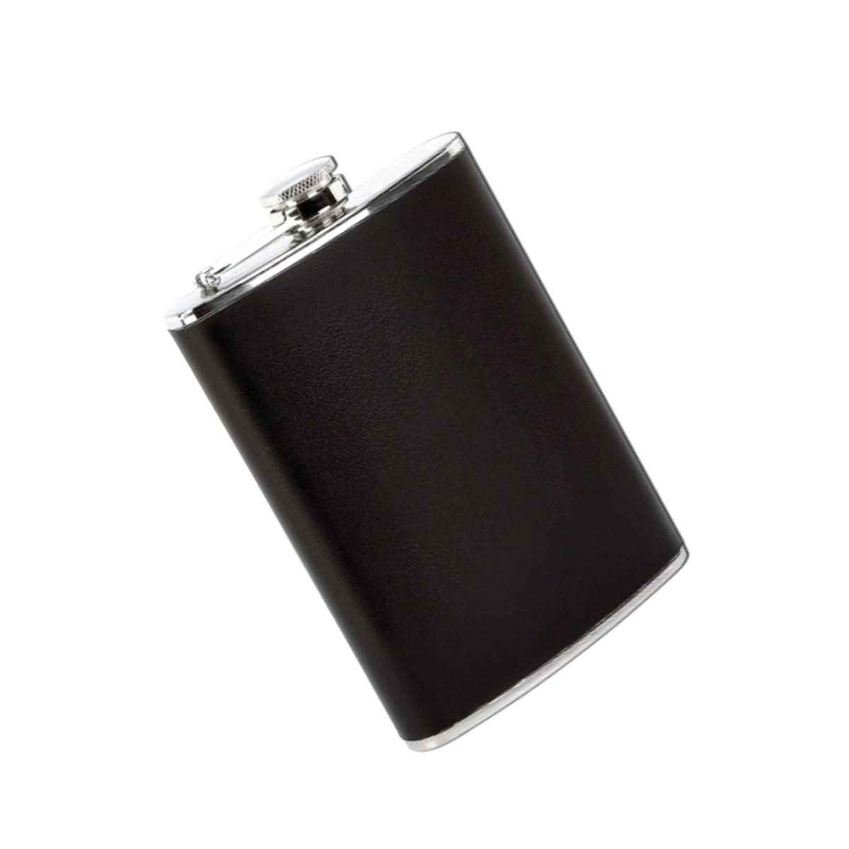 Picture of Maxam 8 oz. Stainless Steel Flask with Black Wrap