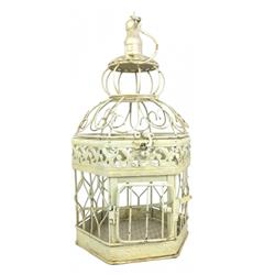 Gi1217sfc 14 In. Decorative French Style Bird Cage, Antique White