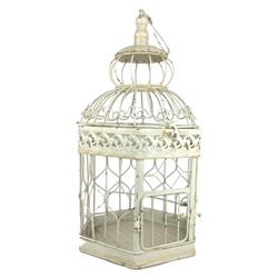 Gi118mfc 18 In. Decorative French Style Bird Cage, Antique White