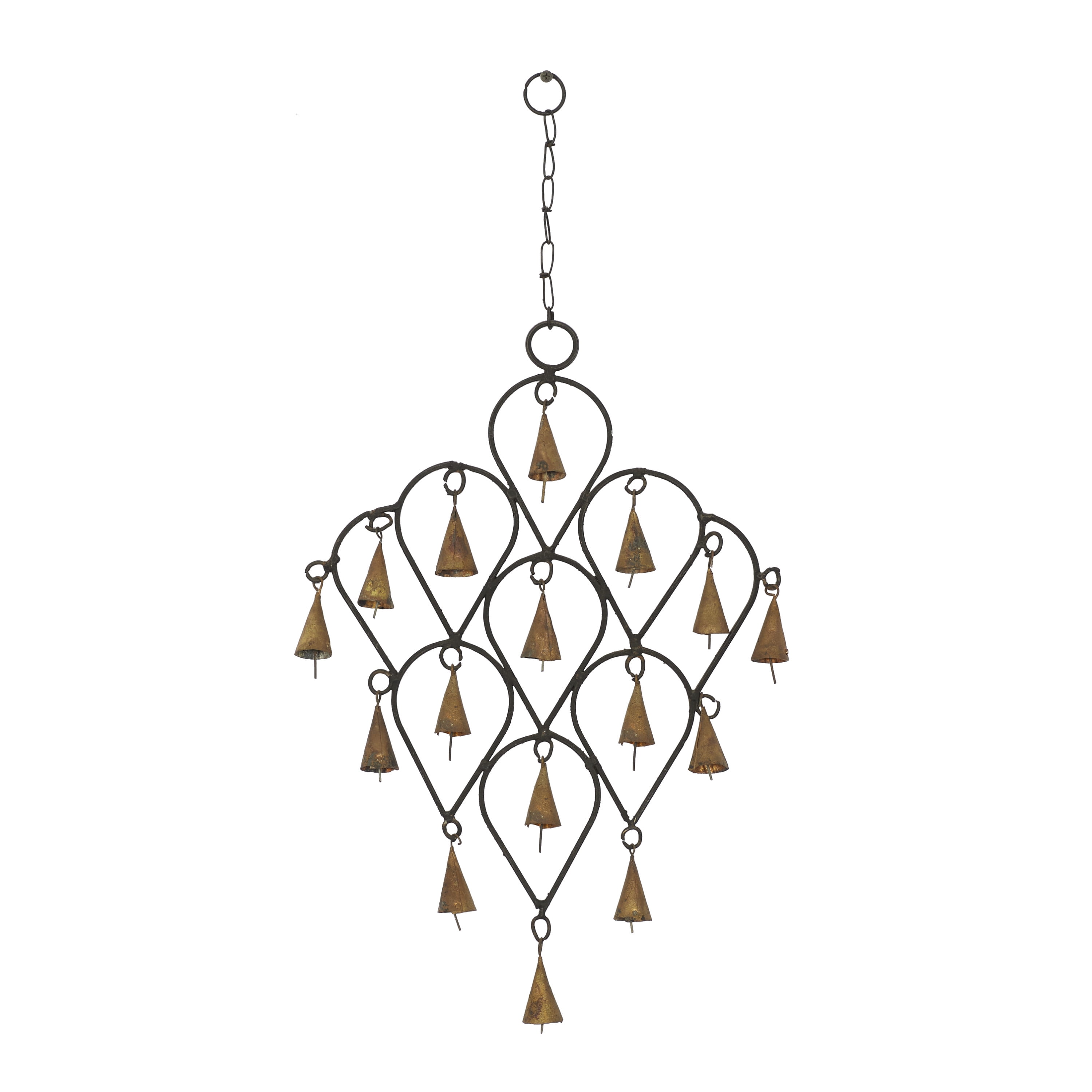 Gi218itd1 22 In. Inverted Drop Wrought Iron Wind Chime With Metal Bells