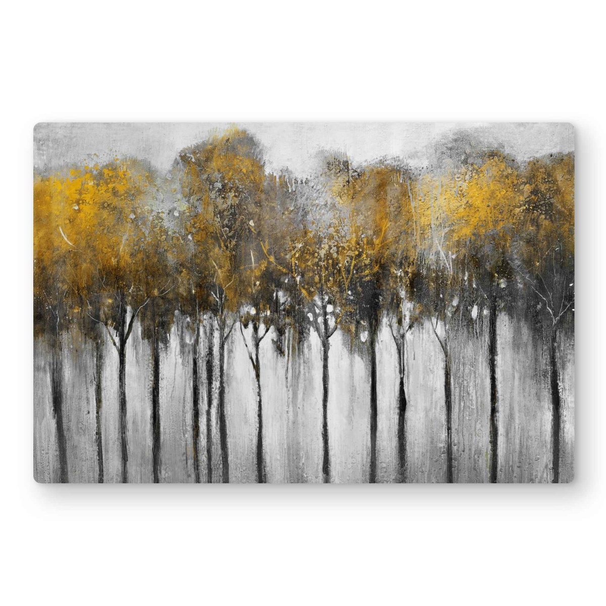 C1MP1218OEAXPE 12 x 18 in. Abstract Yellow Forest Wall Art - Landscapes Office Metal Print Decor