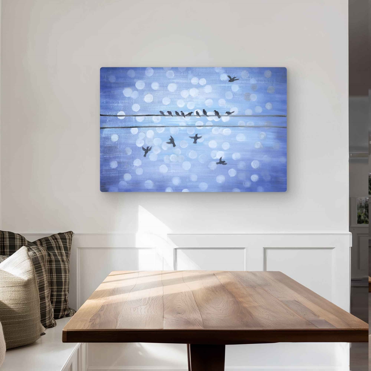 C1MP24364ZH8OY 24 x 36 in. Birds On A Wire Metal Print Wall Art - Clear Blue Sky Home Decor