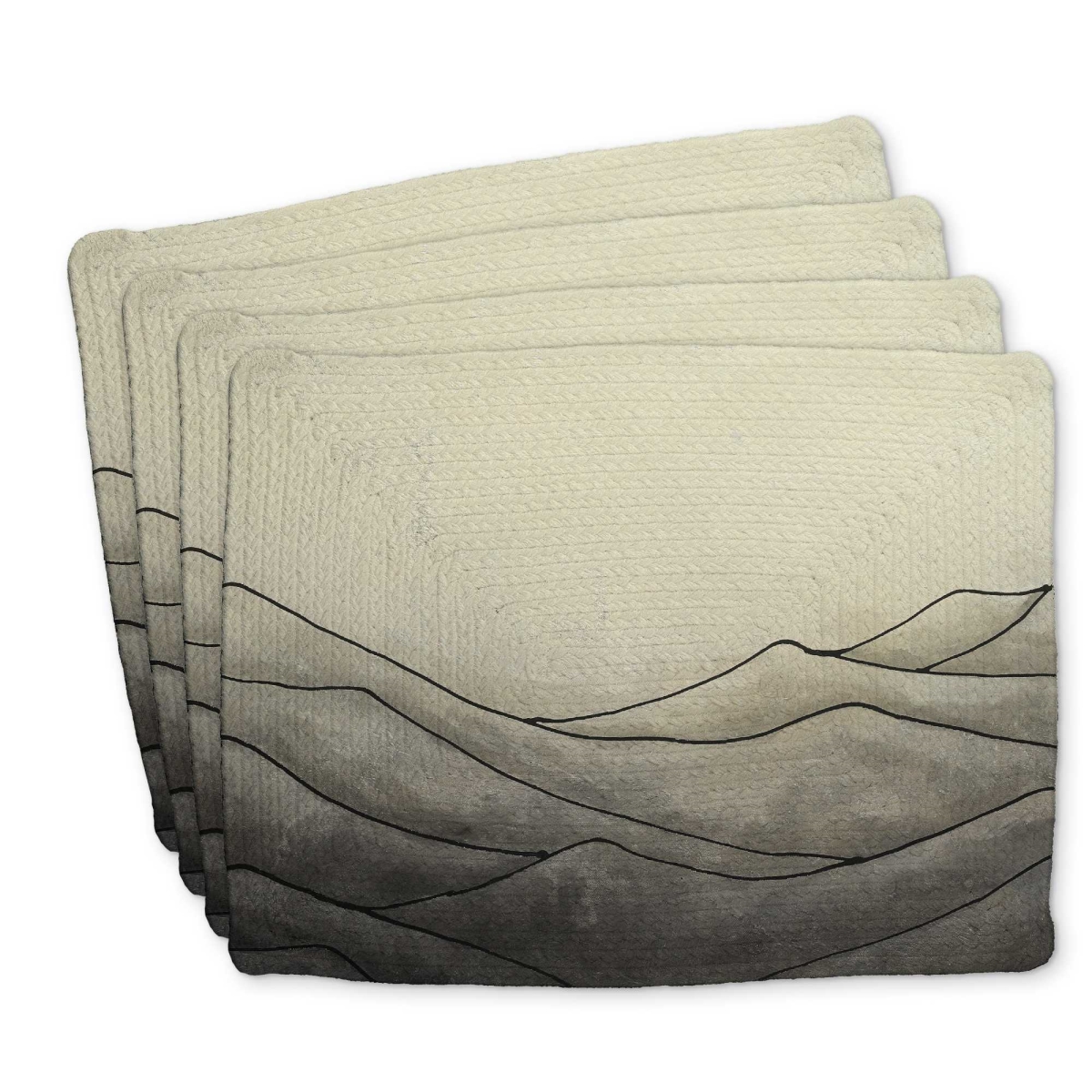 Picture of Begin Home Decor C4BP1418JFSGVF 14 x 18 in. Desaturated Waves Braided Polyester Placemat - Home Decor - Set of 4