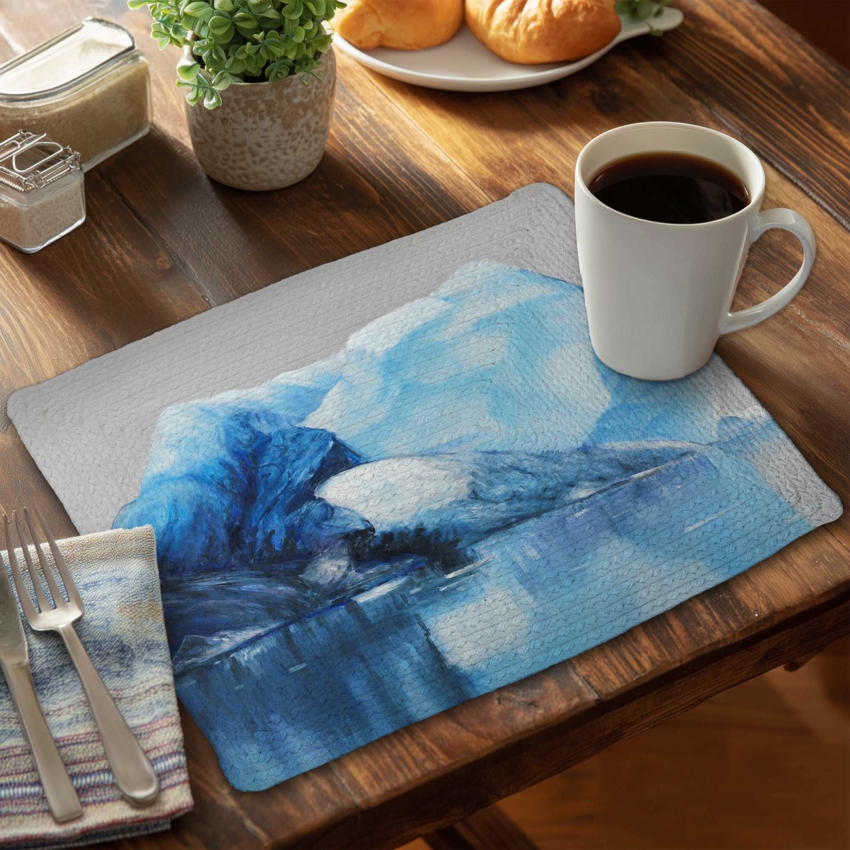 Picture of Begin Home Decor C4BP1418KLDSE4 14 x 18 in. Iceland Icebergs Braided Polyester Placemat - Home Decor - Set of 4