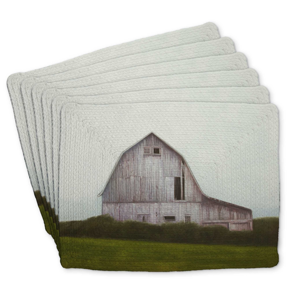 Picture of Begin Home Decor C6BP1418BMPOCK 14 x 18 in. Rustic Barn Braided Polyester Placemat - Decor Essential - Set of 6