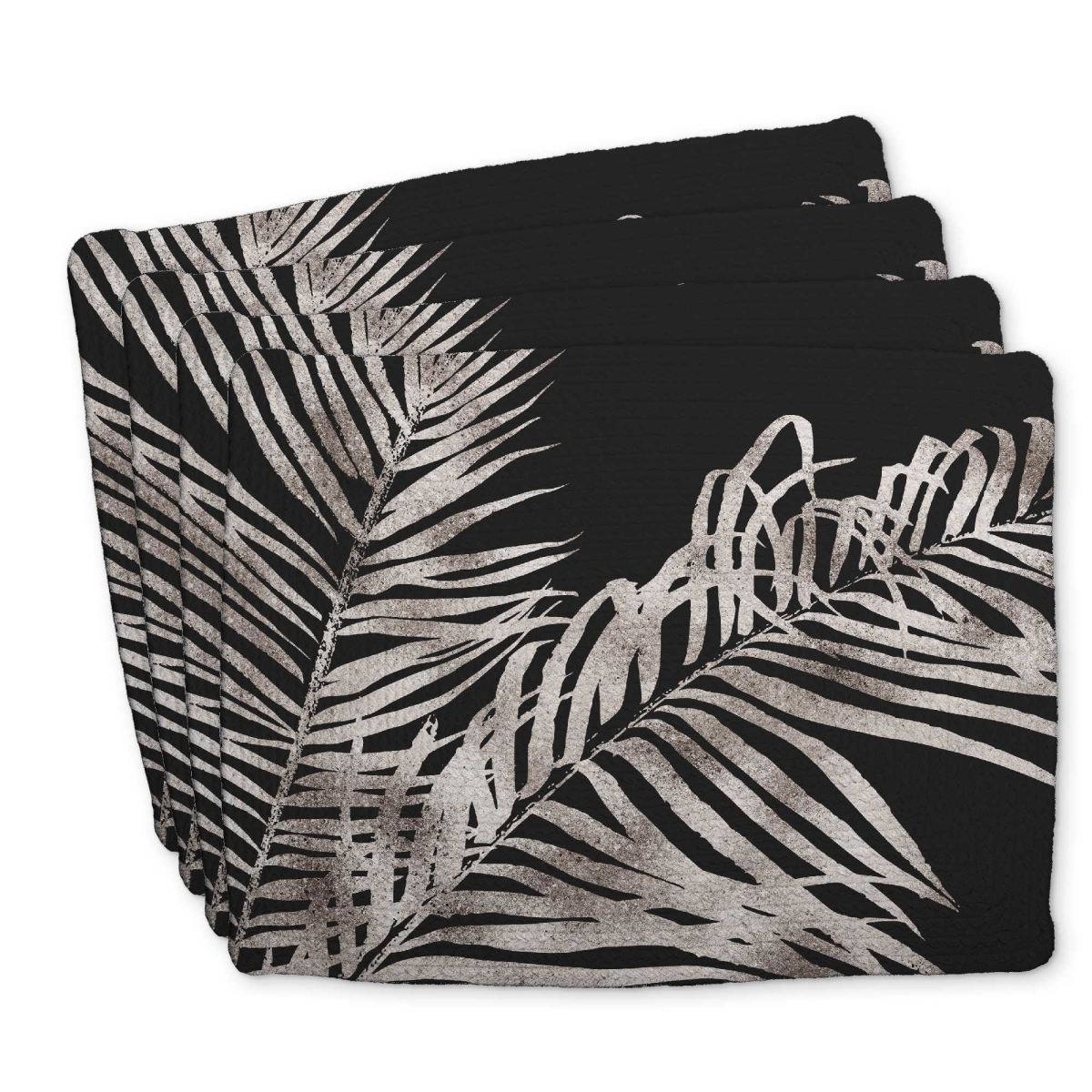 Picture of Begin Home Decor C4BP1418FCUG77 14 x 18 in. Tropical Gold Leaves Braided Polyester Placemat - Home Decor - Set of 4