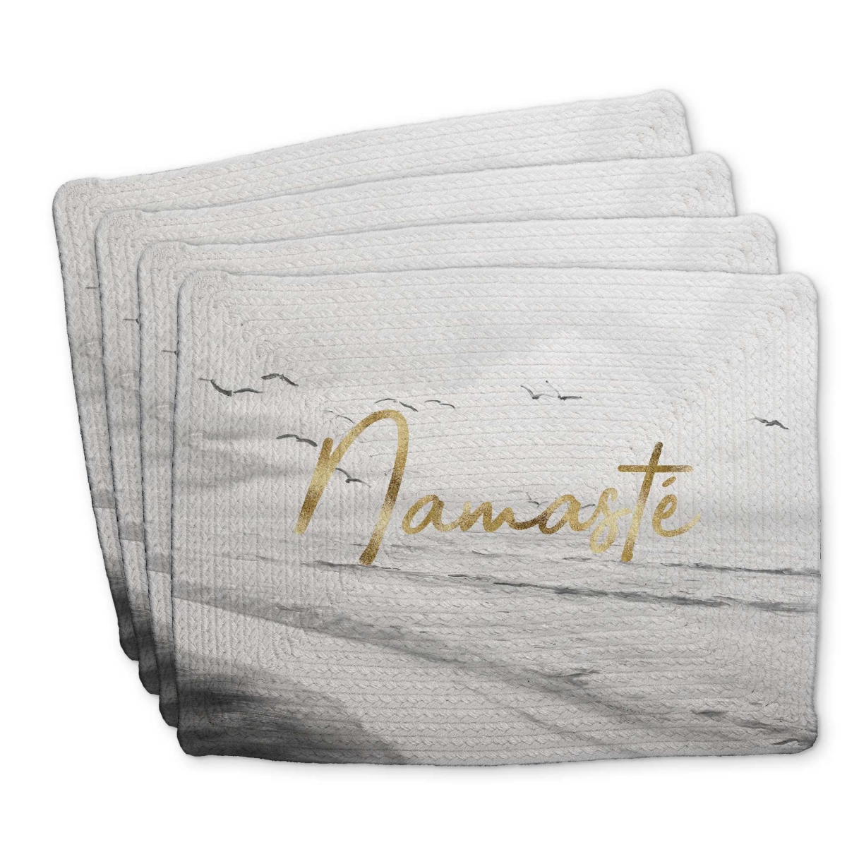 Picture of Begin Home Decor C4BP1418GE4PTM 14 x 18 in. Namaste Braided Polyester Placemat - Stylish Home Decor - Set of 4
