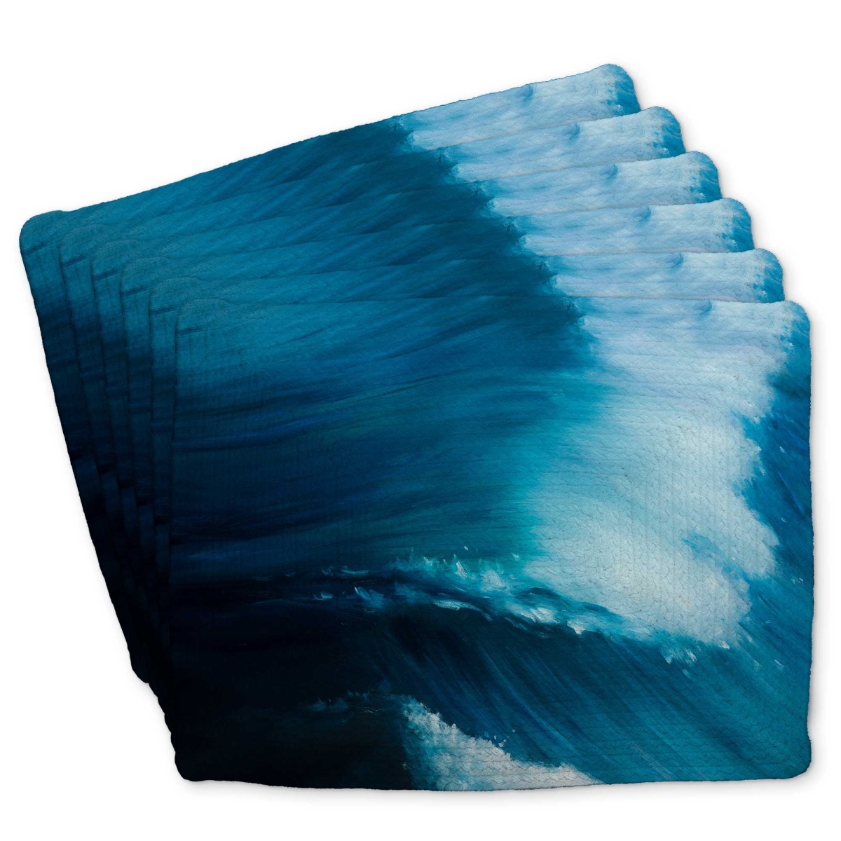 Picture of Begin Home Decor C6BP1418UYY4Q5 14 x 18 in. Unleashed Sea Braided Polyester Placemats for Home Decor - Set of 6