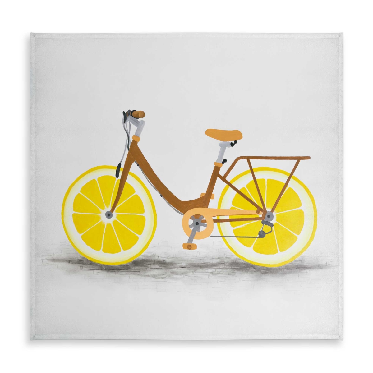 Picture of Begin Home Decor C1TC5858LPWAJC 58 x 58 in. Lemon Wheel Bike Tablecloth - Stylish Indoor & Outdoor Decor