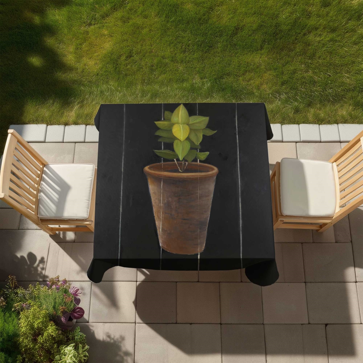 Picture of Begin Home Decor C1TC5858NAJHYU 58 x 58 in. Plant of Bay Leaves Tablecloth - Hygge Indoor & Outdoor Decor