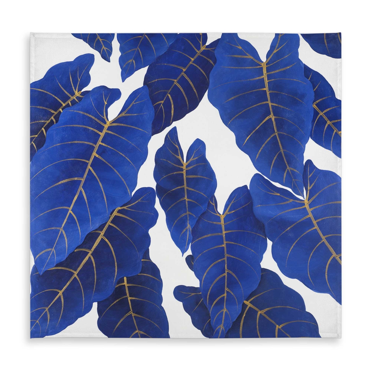 Picture of Begin Home Decor C1TC5858SE8FVW 58 x 58 in. Tropical Abstract Blue Leaves Tablecloth - Indoor & Outdoor