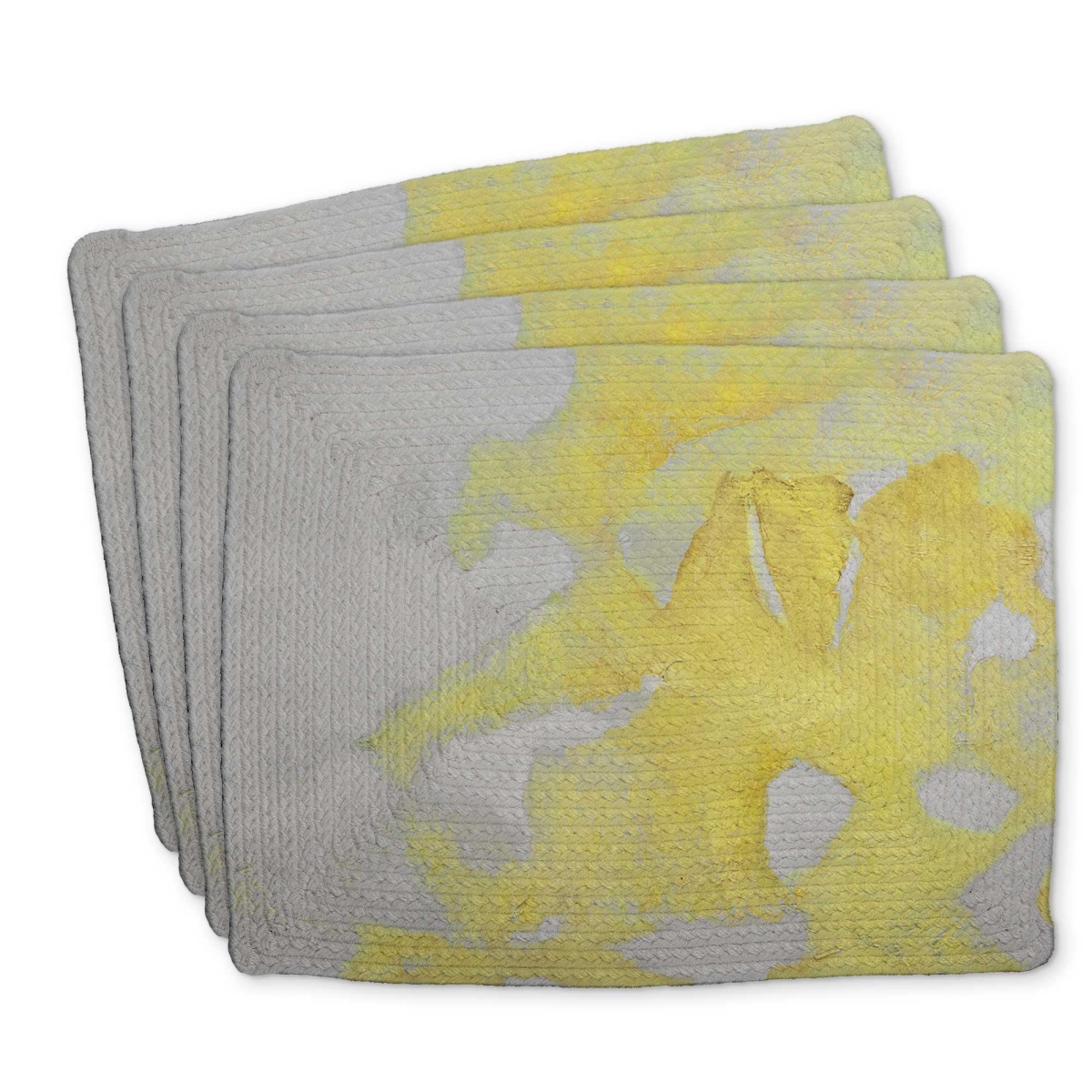 Picture of Begin Home Decor C4BP14184D9CJW 14 x 18 in. Gold Erosion Braided Polyester Placemat - Decor Essential - Set of 4