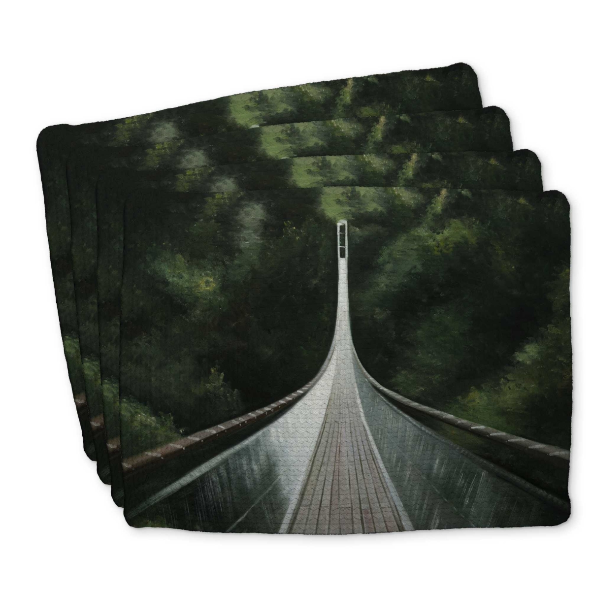 Picture of Begin Home Decor C4BP1418TVCYA8 14 x 18 in. Steep Bridge Braided Polyester Placemat for Home Decor - Set of 4