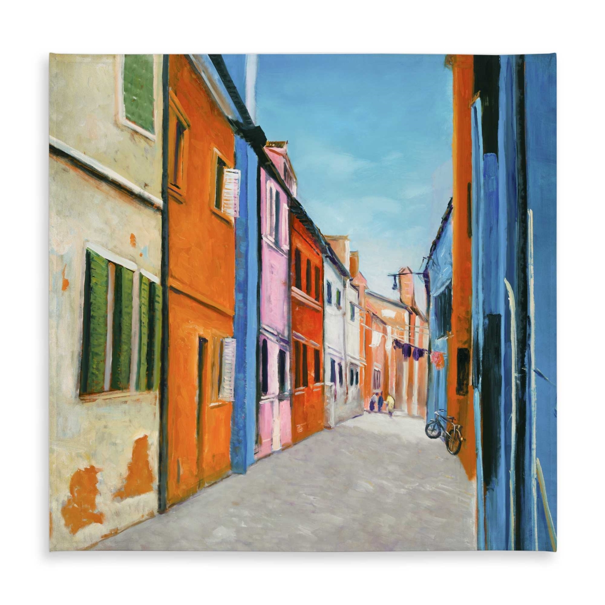 Picture of Begin Home Decor C1TC5858K1276S 58 x 58 in. Colorful Houses in Italy - Orange Office Tablecloth