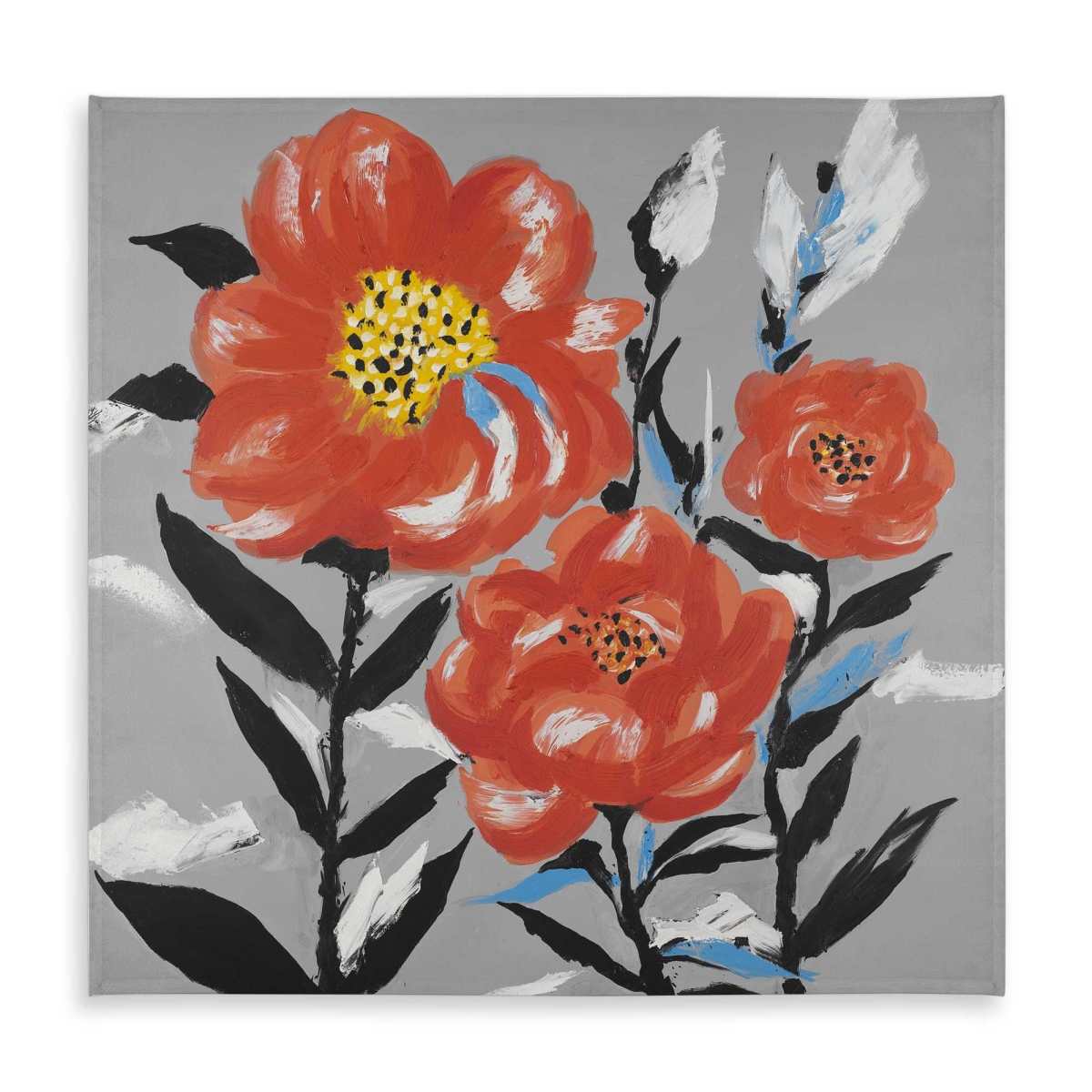 Picture of Begin Home Decor C1TC5858PPLVOU 58 x 58 in. Pink Flowers with Blue Leaves Tablecloth - Indoor & Outdoor
