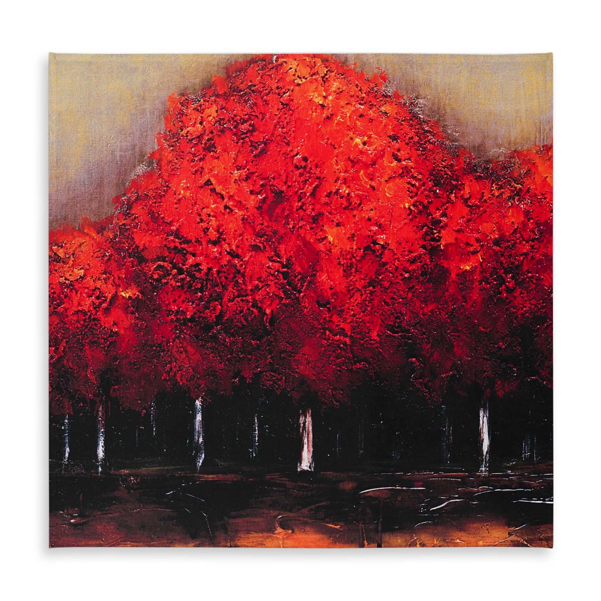 Picture of Begin Home Decor C1TC5858T7SD56 58 x 58 in. Red Dark Trees Tablecloth - Contemporary Indoor & Outdoor