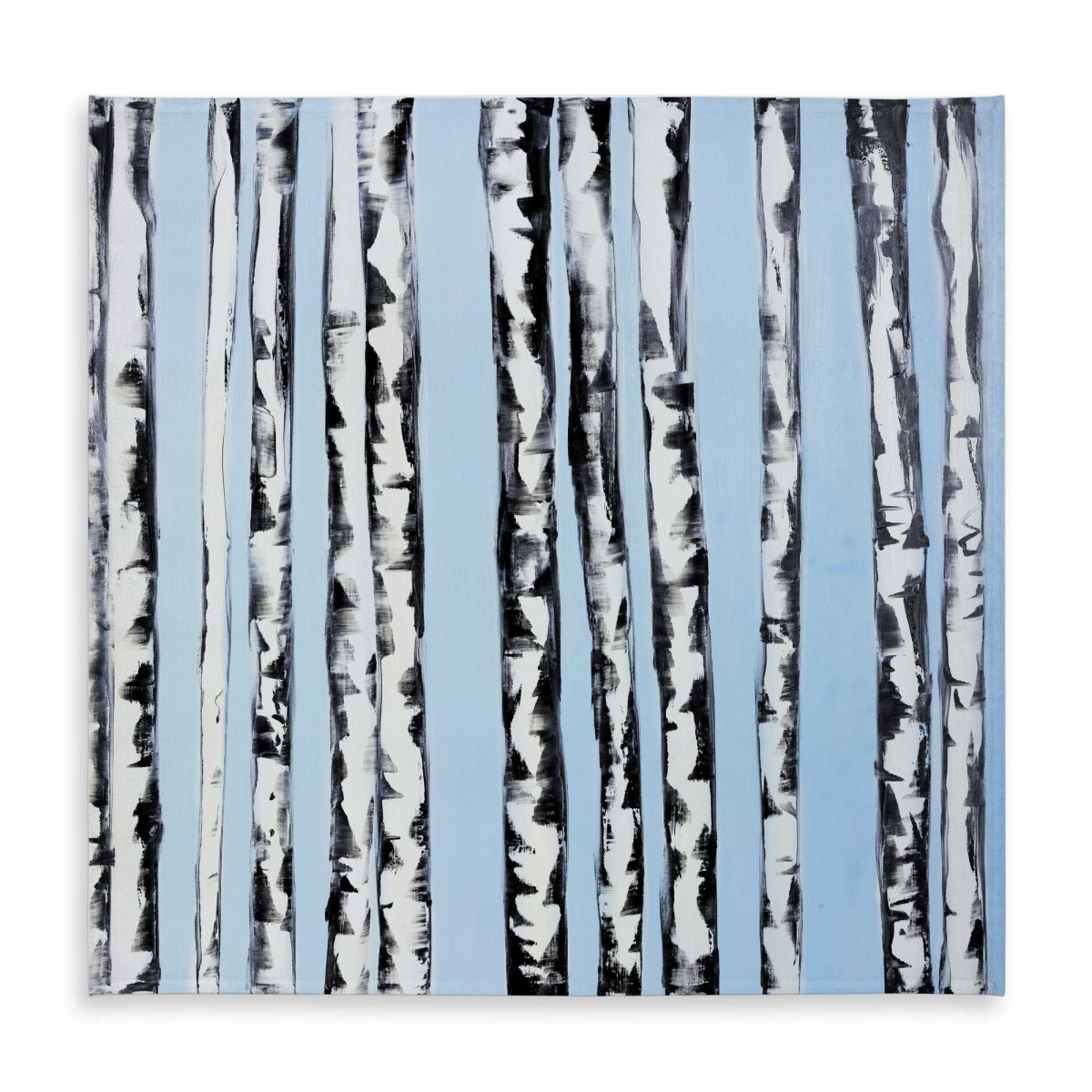 Picture of Begin Home Decor C1TC5858VV3FN0 58 x 58 in. Birches on a Blue Background Tablecloth - White Livingroom
