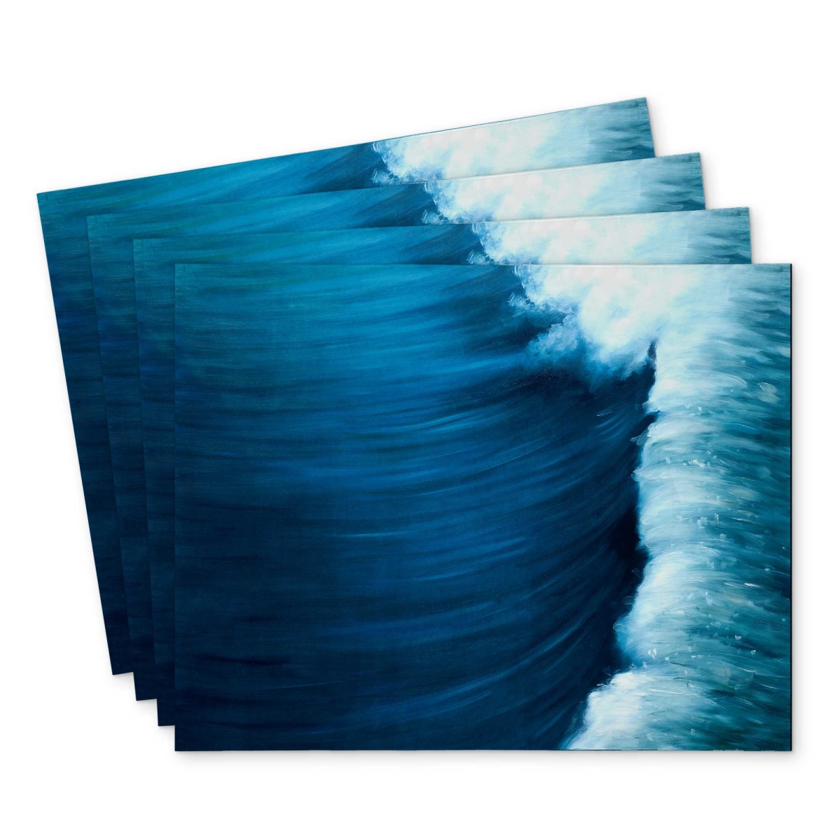 Picture of Begin Home Decor C4PP1418QW52MS 14 x 18 in. Wave Polyester Placemat - Stylish Home Decor Accessory - Set of 4
