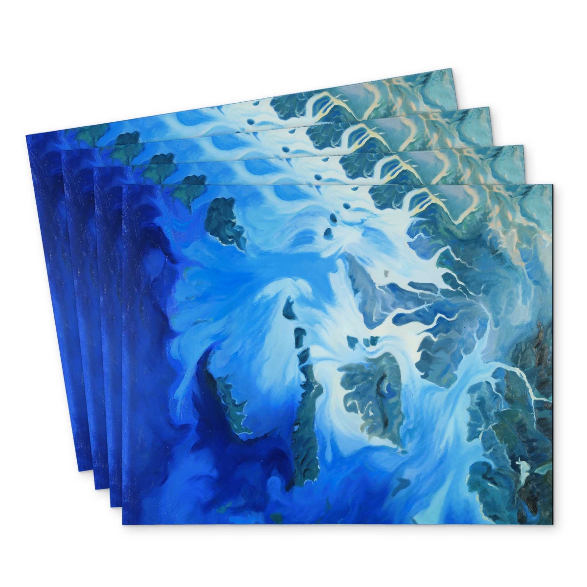 Picture of Begin Home Decor C4PP1418S93ZLW 14 x 18 in. Satellite View of Mergui Islands Polyester Placemat - Decor - Set of 4