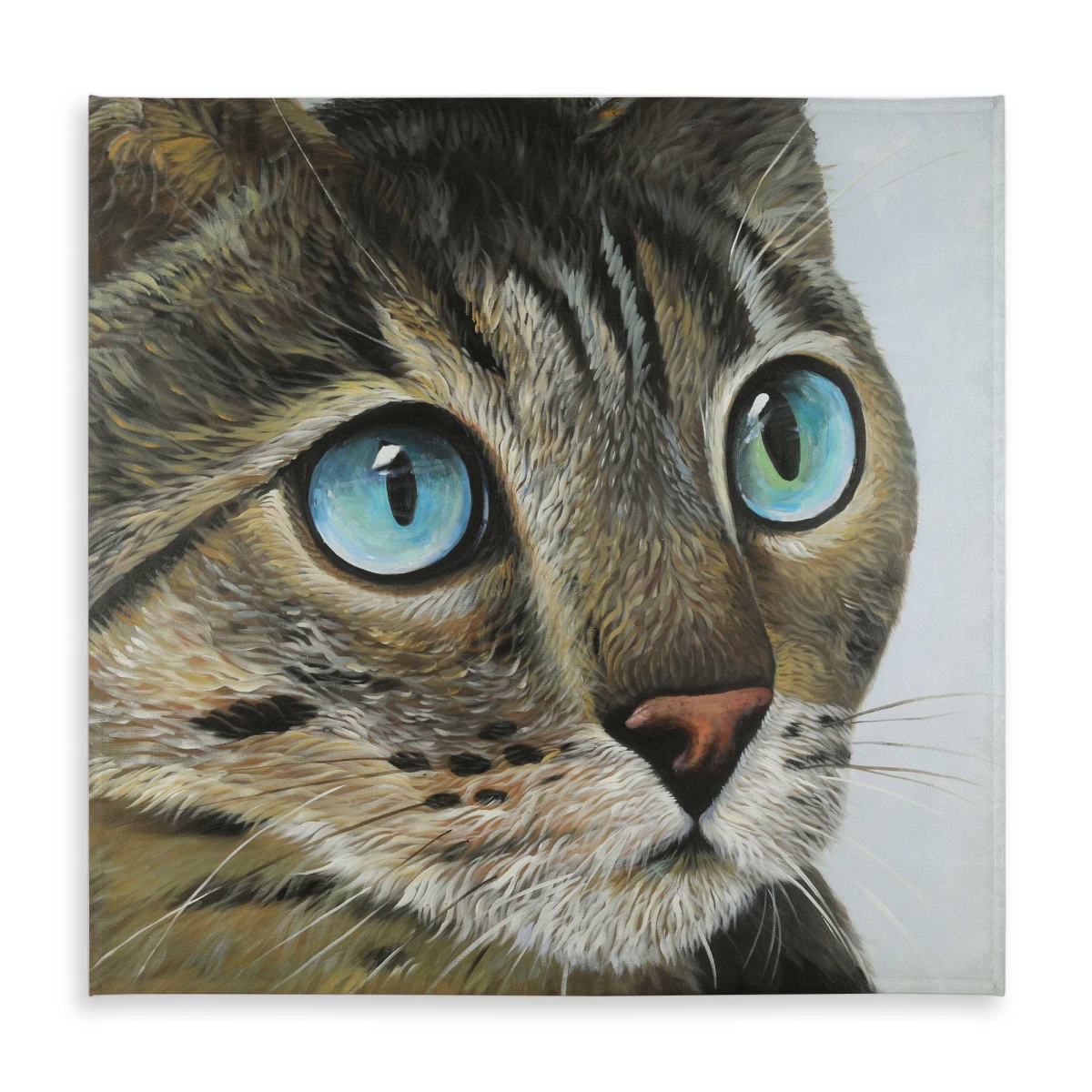 Picture of Begin Home Decor C1TC5858827C9L 58 x 58 in. Curious Cat Portrait Tablecloth - Brown Indoor & Outdoor Decor