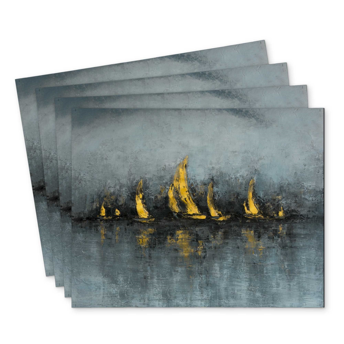 Picture of Begin Home Decor C4PP1418AFWMTZ 14 x 18 in. Set Sail Polyester Placemat for Stylish Home Decor - Set of 4