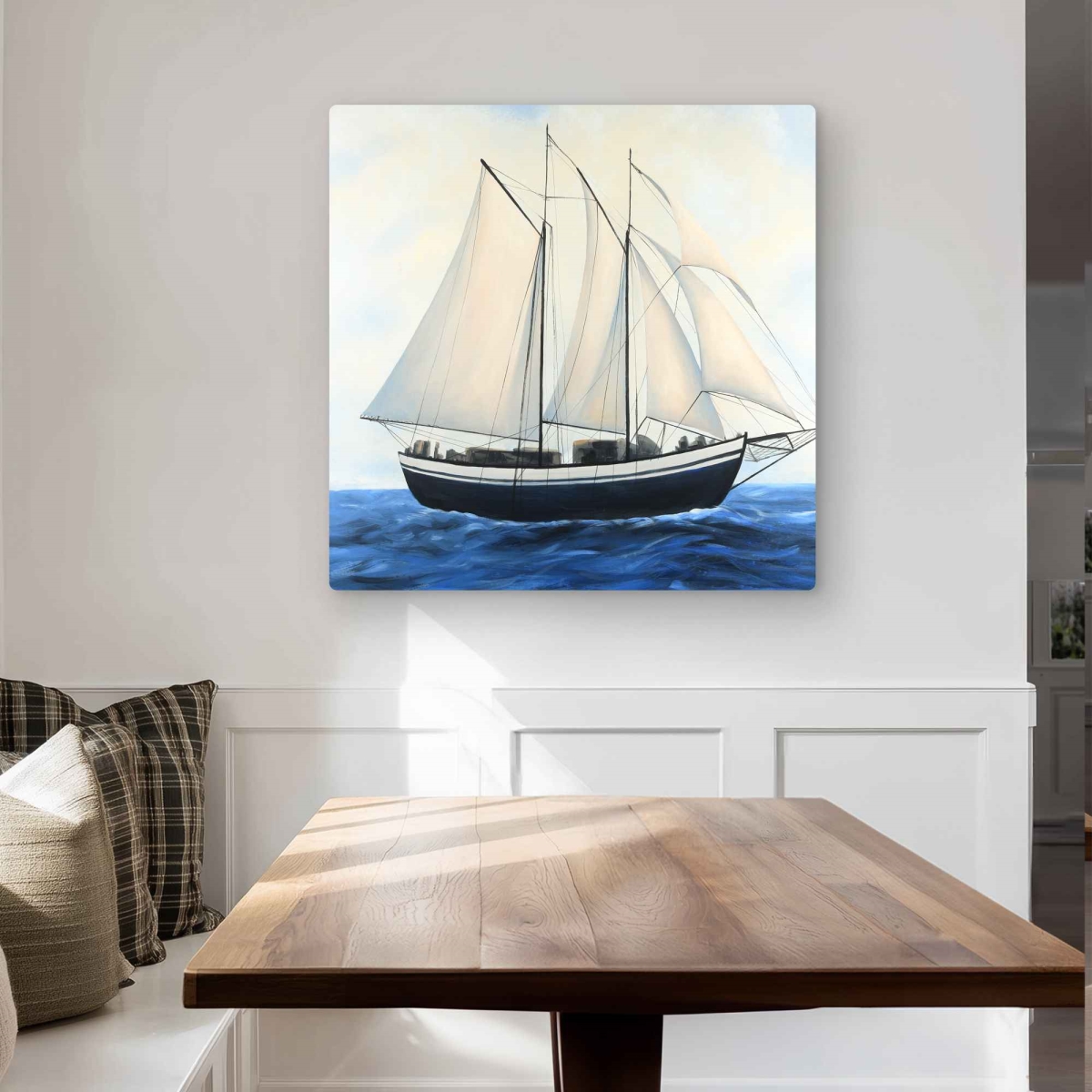 UPC 649543501102 product image for C1MP32321XKCJY 32 x 32 in. Sailingboat by A Sunny Day Wall Art - Marine Livingro | upcitemdb.com